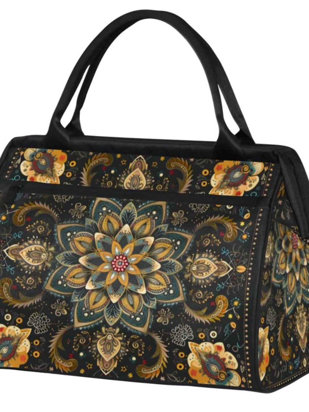 Overnight Weekender Bag for Women Men Carpet Flower Vintage Waterproof Carry On